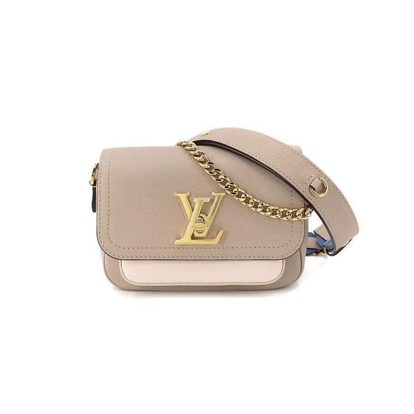 Louis Vuitton Lockme Tender Chain Shoulder Bag Leather Greige - Picture 1 of 8